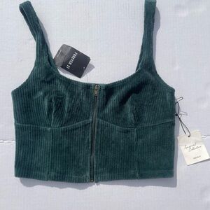 Forever 21 Green Zip Front Cropped Tank Size Medium – NWT